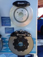 Front Brake Comparison 2013 Mustang GT v GT500 w 2-piece FRPP rotor.jpg Front Brake Comparison 2013 Mustang GT v GT500 w 2-piece FRPP rotor.jpg